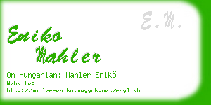 eniko mahler business card