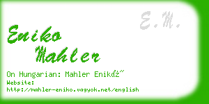 eniko mahler business card